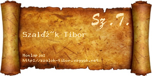 Szalók Tibor névjegykártya